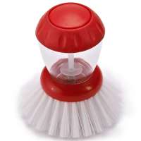 Red New Product Kitchen Brush Soap Dispensing Sponge Pot Brush