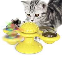 turntable cat toy Cat brush interactive dog toy blue yellow green juguetes para mascotas